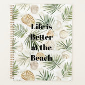 Tropische Bladeren Strand Schelpen Planner (Voorkant)
