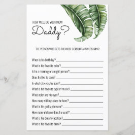 Tropische bladeren/strepen Baby shower spel