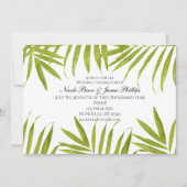 Tropische bladeren Summer Elegant Wedding Invitati Kaart (Voorkant)