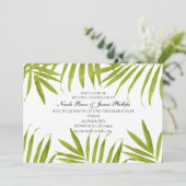 Tropische bladeren Summer Elegant Wedding Invitati Kaart (Staand voorkant)