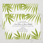 Tropische bladeren Summer Elegant Wedding Invitati Kaart (Voorkant / Achterkant)