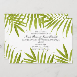 Tropische bladeren Summer Elegant Wedding Invitati Kaart
