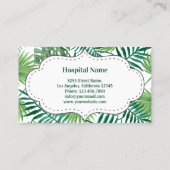 Tropische bladeren tandheelkundige kliniek tandart visitekaartje (Achterkant)