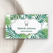 Tropische bladeren tandheelkundige kliniek tandart visitekaartje