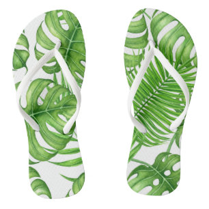 Tropische bladeren teenslippers