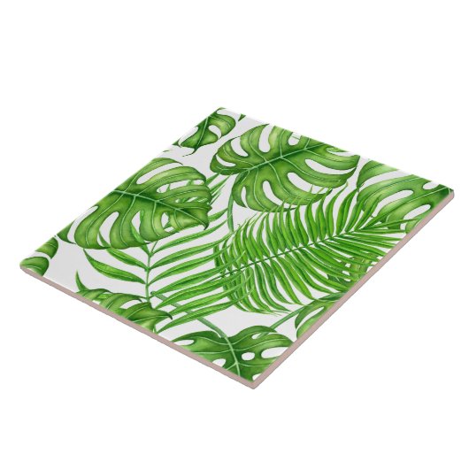 Tropische bladeren tegeltje (Zijkant)