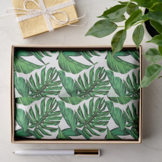 Tropische bladeren Tekenschaal scrapbookg ontkoppe Tissuepapier (Geschenk)