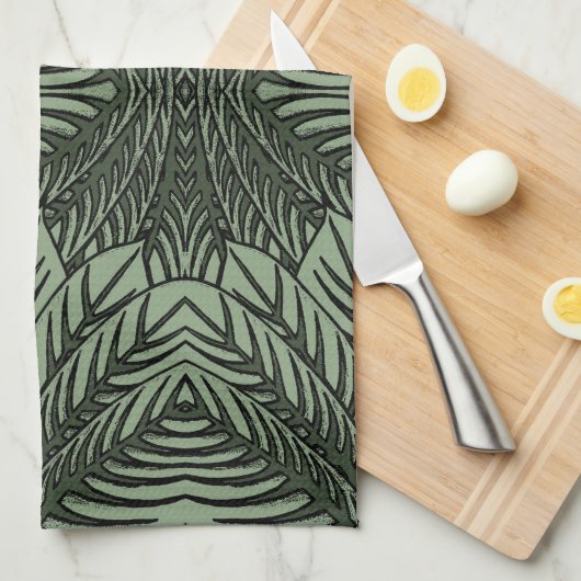 Tropische bladeren theedoek (Quarter Fold)