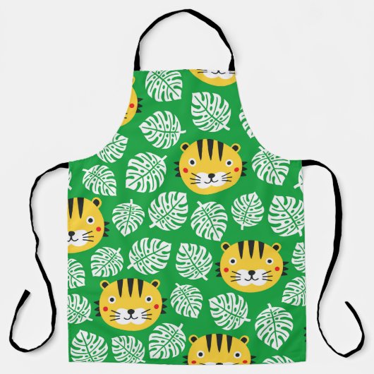 Tropische bladeren tijger Kind patroon Schort (Voorkant)