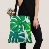 Tropische bladeren tote bag (Dichtbij)