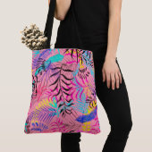 Tropische bladeren tote bag (Dichtbij)
