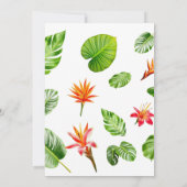 Tropische bladeren typografische foto save the date (Achterkant)