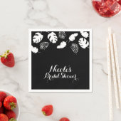 Tropische bladeren uit zwart-wit, elegante grafisc servetten (Insitu)