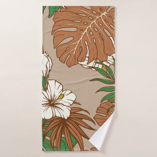 Tropische bladeren van luipaard badhanddoek (Badhanddoek)