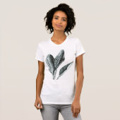 Tropische bladeren van vrouwen t-shirt (Voorkant volledig)