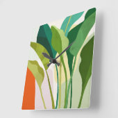 Tropische bladeren vierkante klok (Hoek)