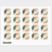 tropische bladeren vierkante sticker (Vel)