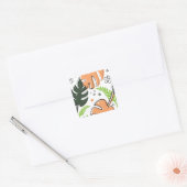 tropische bladeren vierkante sticker (Envelop)