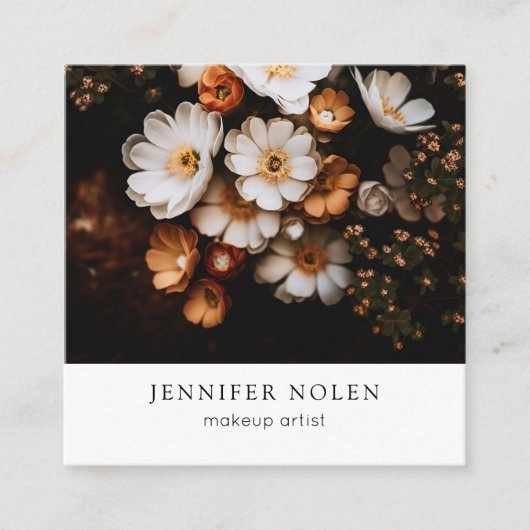 Tropische bladeren vierkante visitekaartje (Voorkant)