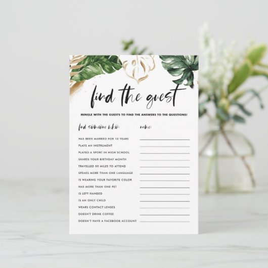 Tropische bladeren vinden de Kaart van het spel va (Staand voorkant)