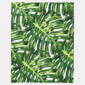 Tropische bladeren Vleekzak Fleece Deken (Voorkant)