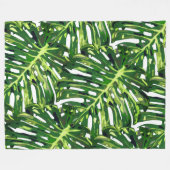 Tropische bladeren Vleekzak Fleece Deken (Voorkant (Horizontaal))