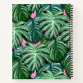 Tropische bladeren Vloeiend groen en duw Notitieboek (Achterkant)
