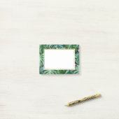 Tropische bladeren Vloeiend groen en duw Post-it® Notes (Op bureau)