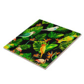 Tropische bladeren vogelregenwoud tegeltje (Zijkant)