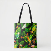 Tropische bladeren vogelregenwoud tote bag (Voorkant)