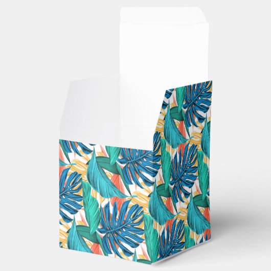 Tropische bladeren voor cadeautjes bedankdoosjes (Geopend)