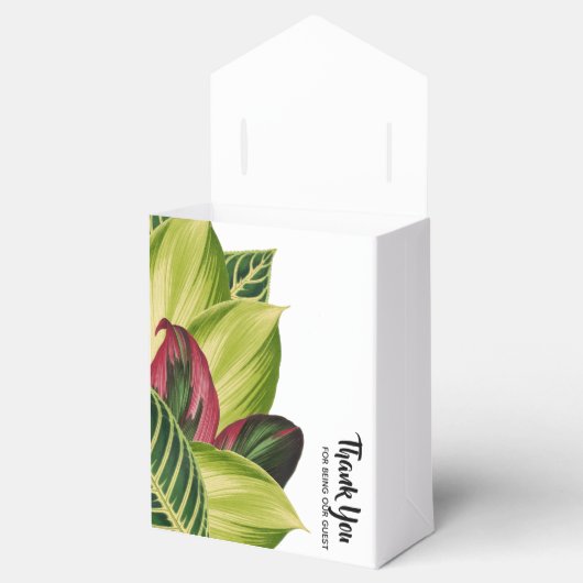 Tropische bladeren voor doos bedankdoosjes (Geopend)