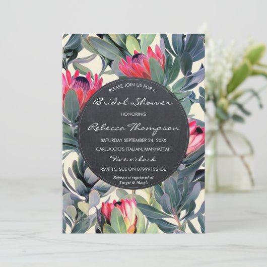 Tropische bladeren vrijgezellenfeest bruiloft uitn kaart (Staand voorkant)