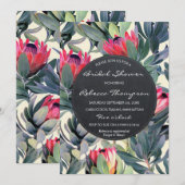 Tropische bladeren vrijgezellenfeest bruiloft uitn kaart (Voorkant / Achterkant)
