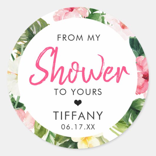 Tropische bladeren Vrijgezellenfeest Stickers (Voorkant)