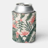 Tropische bladeren, vrolijk strandbehang. blikjeskoeler (Blikje Achterkant)