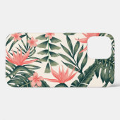 Tropische bladeren, vrolijk strandbehang. Case-Mate iPhone case (Achterkant (horizontaal))