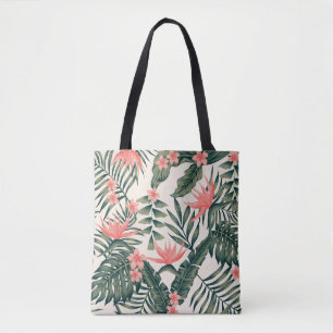 Tropische bladeren, vrolijk strandbehang. tote bag