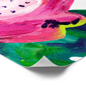 Tropische bladeren, vruchten, gouache naadloos pat poster (Hoek)