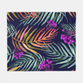 Tropische bladeren. Waterverf bladeren van een boo Fleece Deken (Voorkant (Horizontaal))