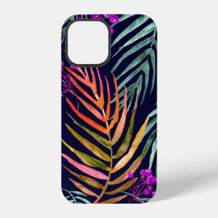 Tropische bladeren. Waterverf bladeren van een boo iPhone 12 Hoesje