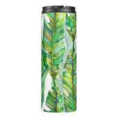 Tropische bladeren: Waterverf naadloos patroon Thermosbeker (Achterkant)