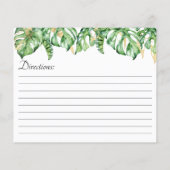 Tropische bladeren Waterverf Ontvang Kaart (Achterkant)