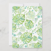 Tropische bladeren waterverf trouwuitnodiging kaart (Achterkant)