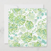 Tropische bladeren waterverf trouwuitnodiging kaart (Achterkant)