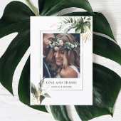 Tropische bladeren Weddenfoto Hartelijk dank Bedankkaart