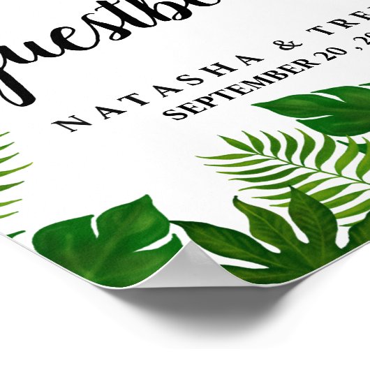 Tropische bladeren | Weddenschap Poster (Hoek)