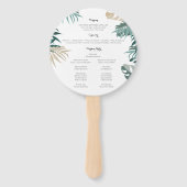 Tropische bladeren Wedding Program Hand Fan Handwaaier (Achterkant)