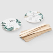 Tropische bladeren Wedding Program Hand Fan Handwaaier (Niet-gemonteerd)