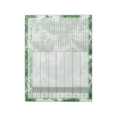 Tropische bladeren Wekelijks aangepast menuplan Notitieblok (Linkerzijde)